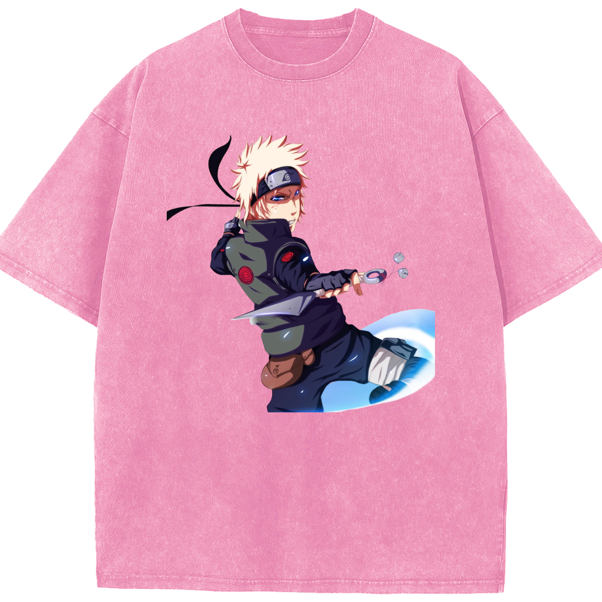 （画像用） NARUTO -ナルト- 波風 ミナト Namikaze Minato 綿100% ヴィンテージ風 半袖Tシャツ（フロントプリント）